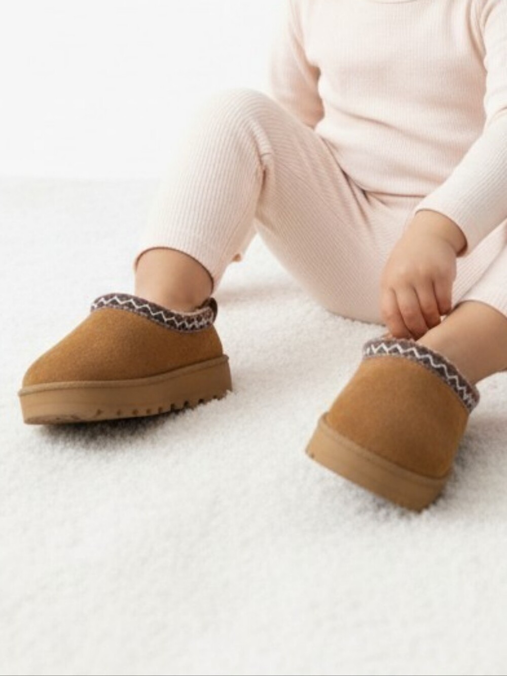 American Exchange Kids Brown Slip-On Faux-Suede Clogs with Braided Trim